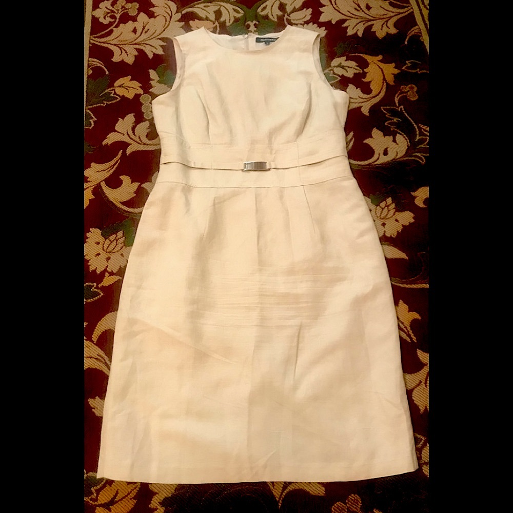 Ellen Tracy, Cream Linen Dress size 4